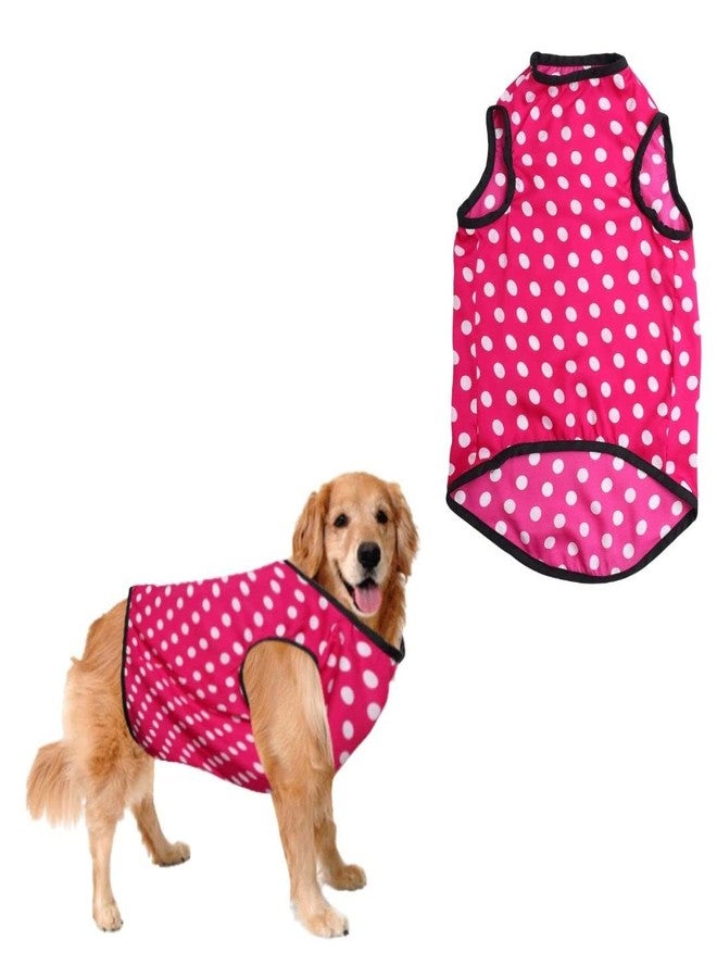 Sage Square Crazy Printed Dog T-Shirt, Trending Dog T-Shirt, Ultra Soft & Light Weight, Comfortable & Breathable Dog Apparel, Trendy Outfit (Polka Pink) (Large -20inch) - Image 1